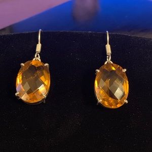 Jewelry - Oval shaped faceted Citrine Silver Earrings Jewelry - Oval shaped faceted Citrine Silver Earrings